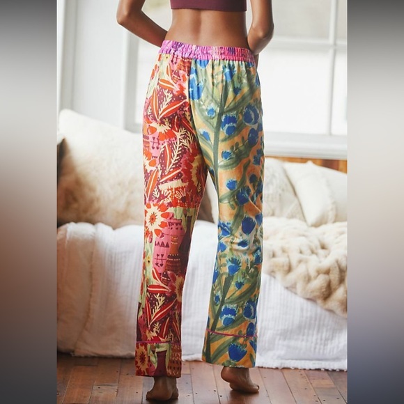 Anthropologie Roequia Fris Garden blooms flannel pajama lounge pants - Picture 3 of 7